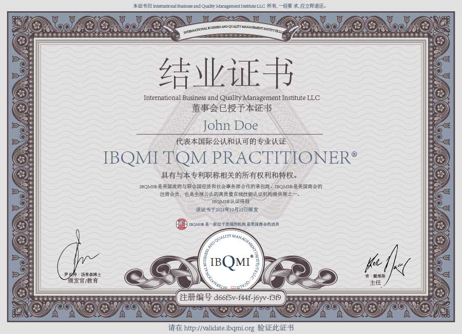 IBQMI TQM PRACTITIONER®